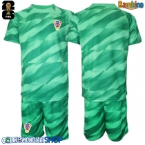 Maglie da calcio Croazia Portiere Seconda Maglia Bambino Mondiali 2026  Manica Corta + Pantaloni corti)